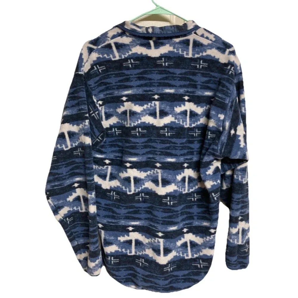Men's Patagonia Synchilla Snap-T Pullover Fleece Retro Stone Blue Aztec Print Lg - Picture 6 of 6